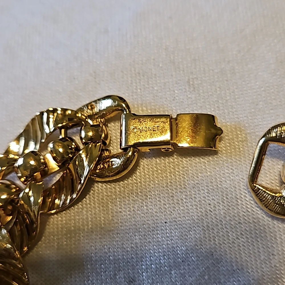 Monet Shiny Gold-Tone Twisted Link Bracelet
